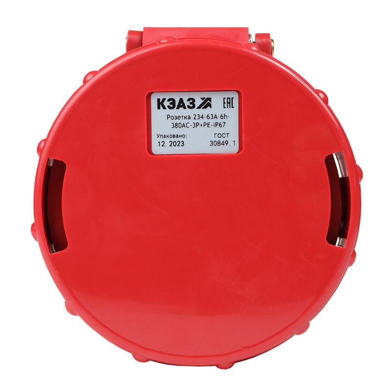 розетка кабельная 234 63а 380ac 3p+pe 6ч ip67 кэаз 222763 от BTSprom.by