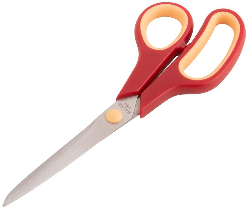  Ножницы бытовые нержавеющие прорезиненные ручки толщина лезвия 2.0мм 215мм КУРС 67330 фото в каталоге от BTSprom.by