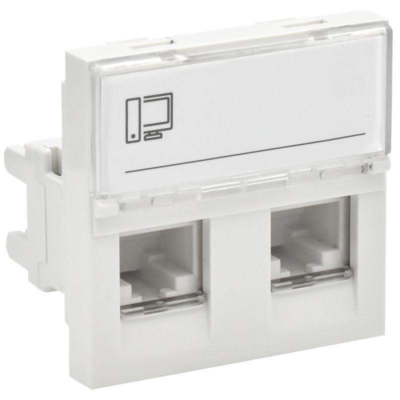 розетка компьютерная 2мод. 2вх. primer rj45 кат.5e рки-22-00-п-5 бел. iek pr-kk40d-ri-0-2-2c5eu-k01 от BTSprom.by