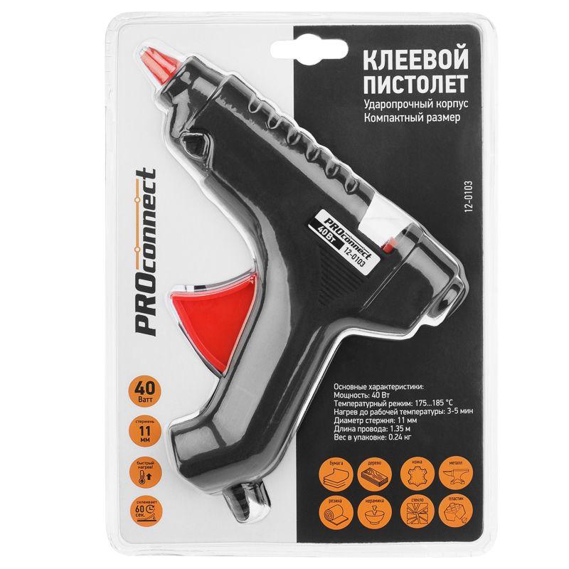  Пистолет клеевой 40Вт большой (блист.) PROCONNECT 12-0103 фото в каталоге от BTSprom.by