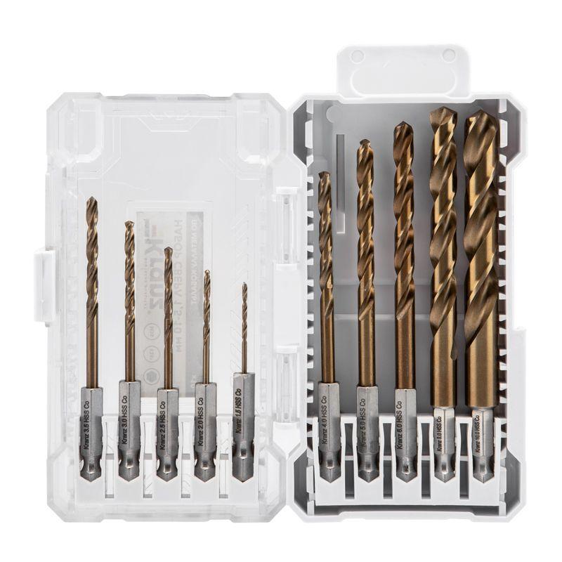  Набор сверл по металлу "Кобальт" 1.5-10 мм Р6М5К5 шестигранный хвостовик (10 предметов) Kranz KR-91-0634-1 фото в каталоге от BTSprom.by