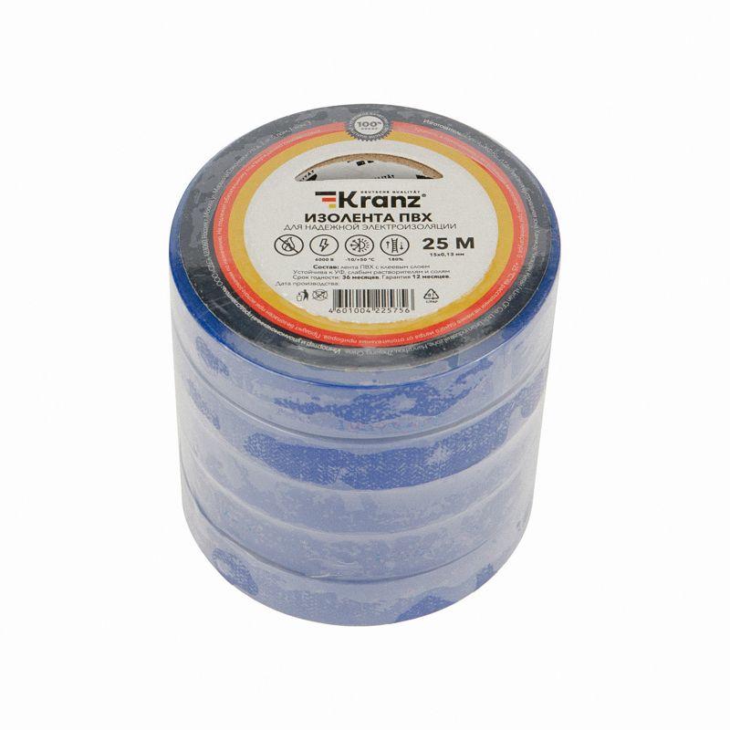  Изолента ПВХ 0.13х15мм 25м син. Kranz KR-09-2105 фото в каталоге от BTSprom.by