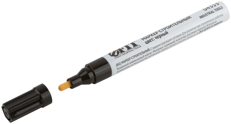  Маркер строительный с жидким красящим составом алюм. корпус черн. FIT 04353 фото в каталоге от BTSprom.by