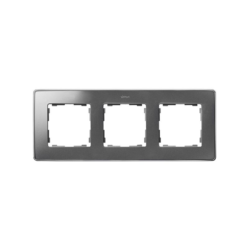рамка 3-м simon82 detail холодный алюм.; основание хром simon 8201630-093 от BTSprom.by