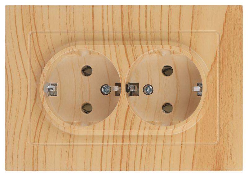 розетка 2-м сп accent 6-205-11 16а ip20 250в 2p+e schuko al/cu сосна intro б0063504 от BTSprom.by