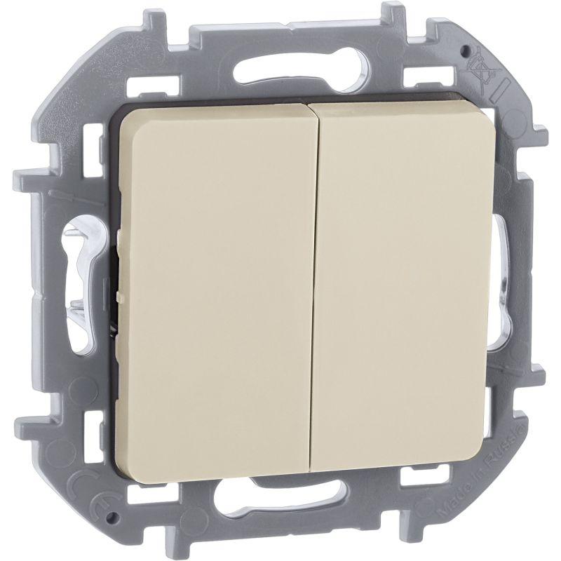выключатель 2-кл. inspiria 10а ip20 250в 10ax механизм сл. кость iek 673621 от BTSprom.by