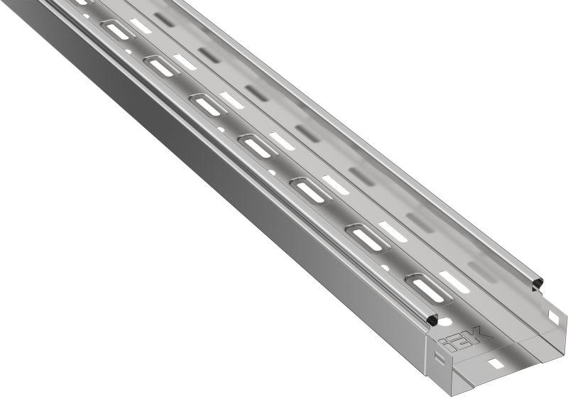 Лоток листовой перфорир. 100х50 L3000 сталь 0.45мм без боков. ESCA 3 IEK ES3-15-050-100-3-045 от BTSprom.by
