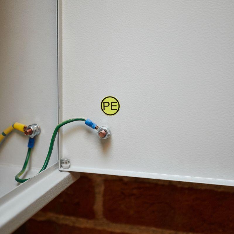  Наклейка знак электробезопасности "PE" d20мм Rexant 55-0004 фото в каталоге от BTSprom.by