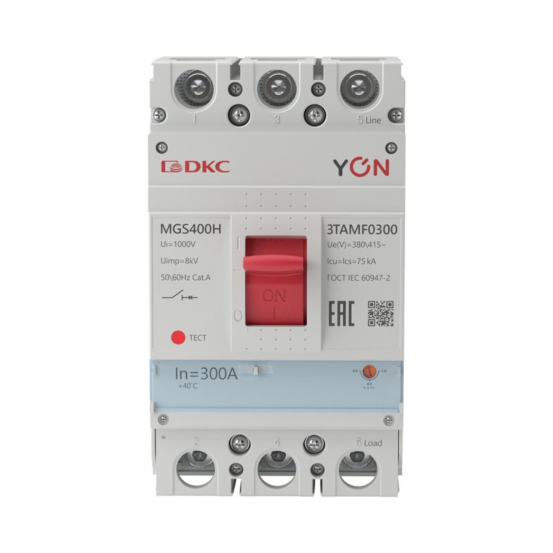 Выключатель автоматический MGS400 3P 240-300A 75kA YON MGS400H-3TAMF0300 фото в каталоге от BTSprom.by
