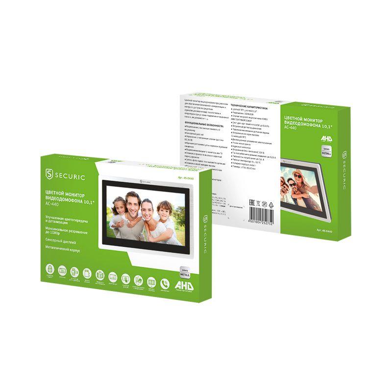 Монитор видеодомофона цветной 101дюйм формата AHD(1080P) с сенсорным экраном детектором движения функцией фото- и видеозаписи (модель AC-440) Rexant 45-0440 фото в каталоге от BTSprom.by