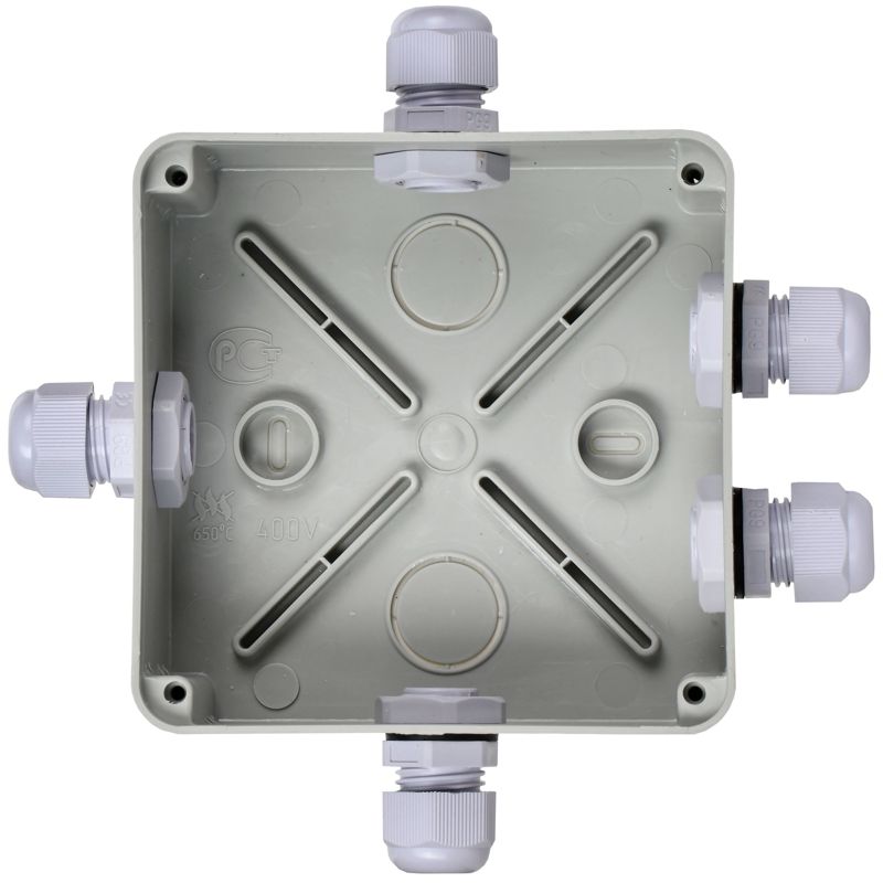  Коробка распаячная ОП 100х100х50 IP55 КМ41330 PG9 IEK UKO10-100-100-050-K51-55 фото в каталоге от BTSprom.by