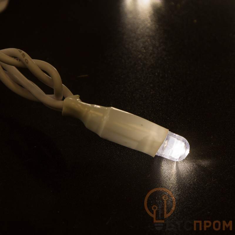  Гирлянда светодиодная "Нить" 10м 100LED тепл. бел. 10Вт 230В IP65 эффект мерцания провод ПВХ бел. (нужен шнур питания 303-500-1) Neon-Night 305-266 фото в каталоге от BTSprom.by