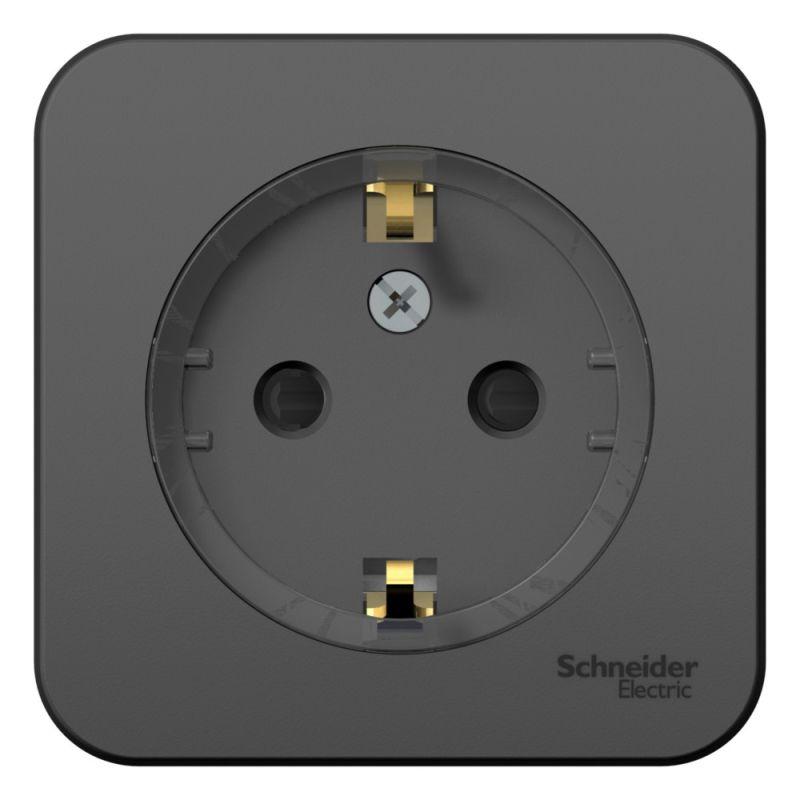розетка 1-м оп blanca 16а ip20 250в с заземл. защ. шторки с изолир. пластиной (компакт) антрацит se blnra111116 от BTSprom.by