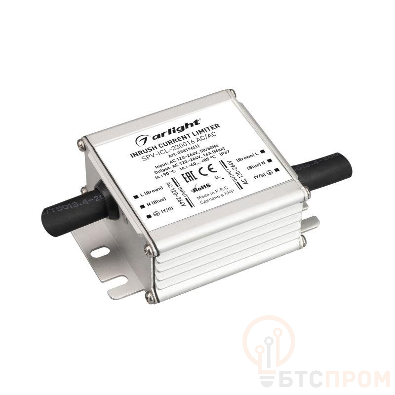 Ограничитель пускового тока SPV-ICL-230016 AC/AC 120-264В 16А IP67 металл Arlight 038196(1) фото в каталоге от BTSprom.by  Ограничитель пускового тока SPV-ICL-230016 AC/AC 120-264В 16А IP67 металл Arlight 038196(1) фото в каталоге от BTSprom.by