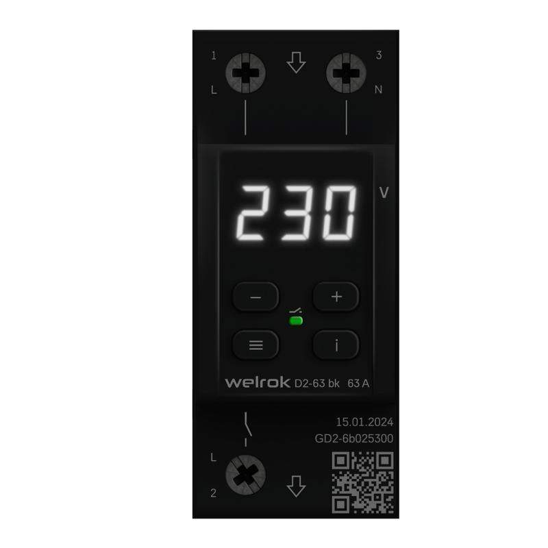 реле напряжения d2-63 bk welrok 4660251140649 от BTSprom.by