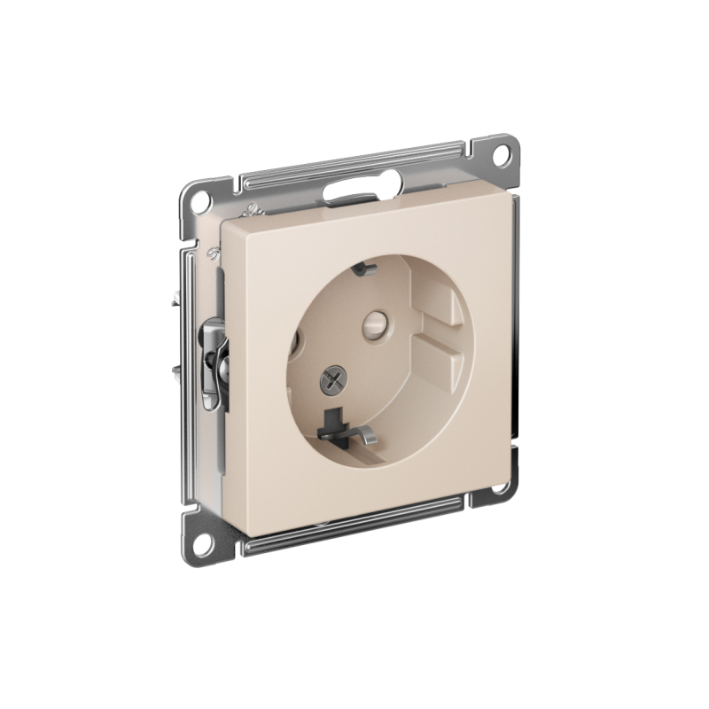 розетка 1-м сп atlasdesign 16а ip20 с заземл. защ. шторки механизм беж. se atn000245 от BTSprom.by