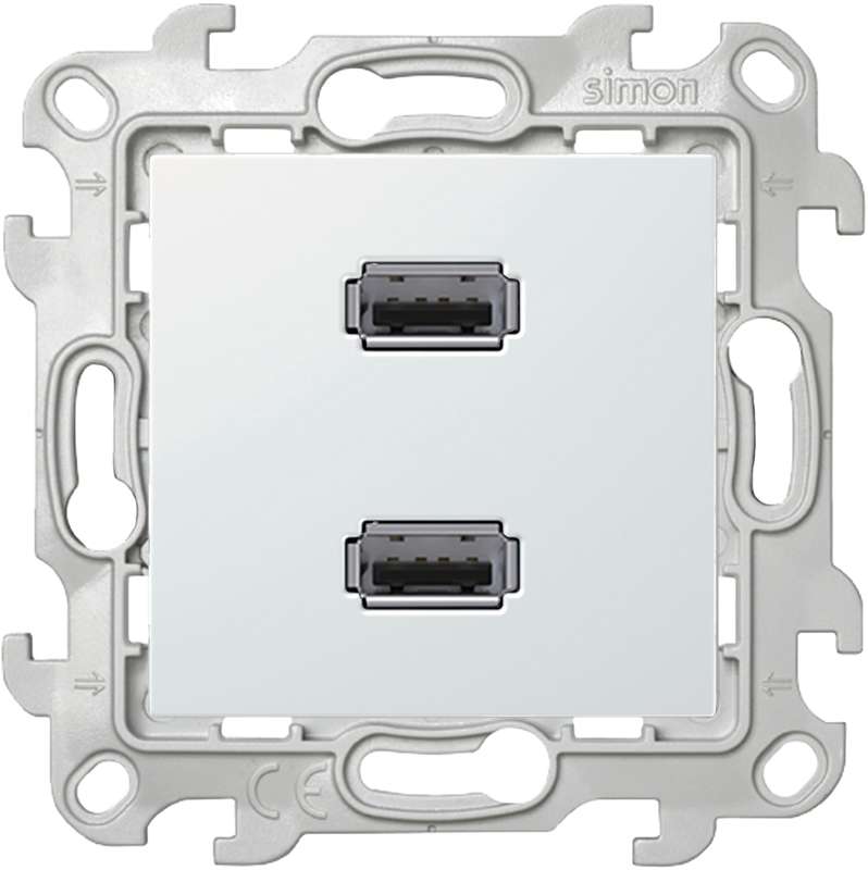 розетка usb 2-м сп simon 24 ip20 коннектор механизм бел. simon 2411090-030 от BTSprom.by