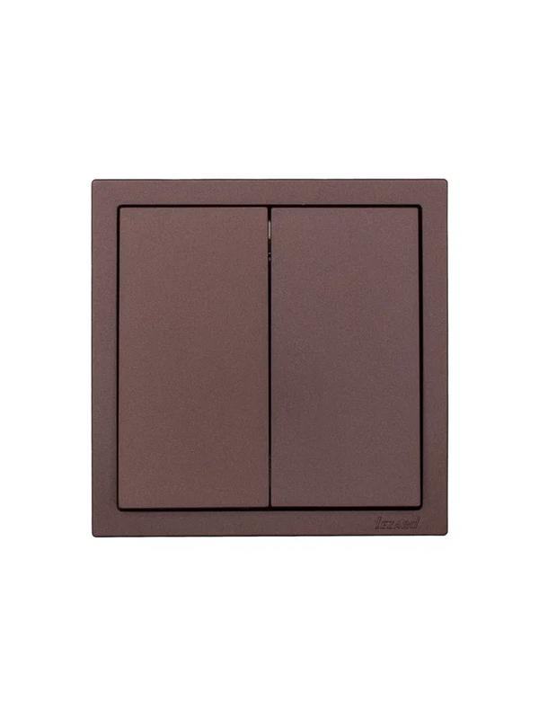  Выключатель 2-кл. СП ZIMA IP20 10А безвинт. зажим шоколад LEZARD 704-7388-101QC фото в каталоге от BTSprom.by