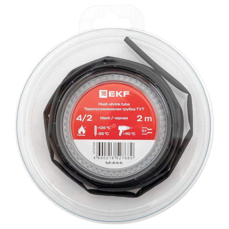 трубка термоусадочная тут нг 4/2 черн. ролик 2 м ekf tut-4-b-b от BTSprom.by
