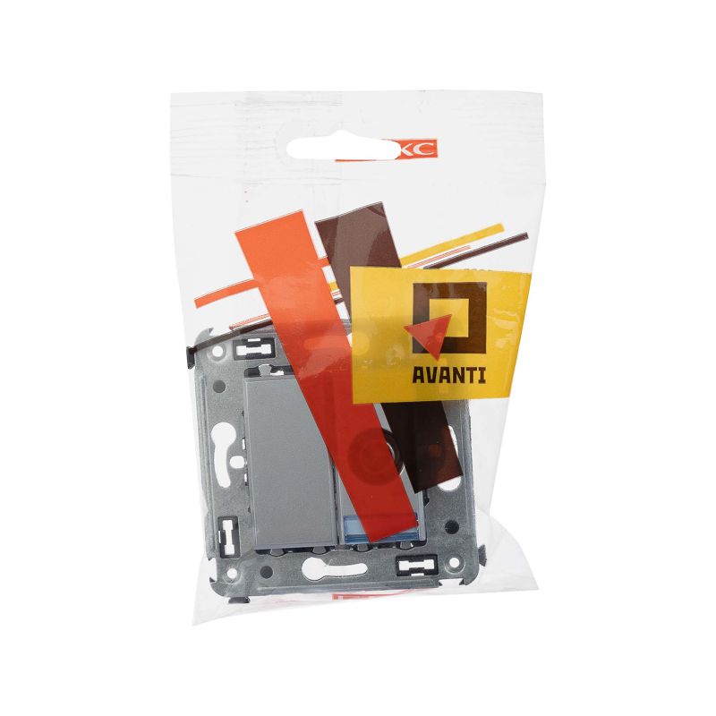  Розетка телевизионная проходная TV СП Avanti "Закаленная сталь" DKC 4404513 фото в каталоге от BTSprom.by