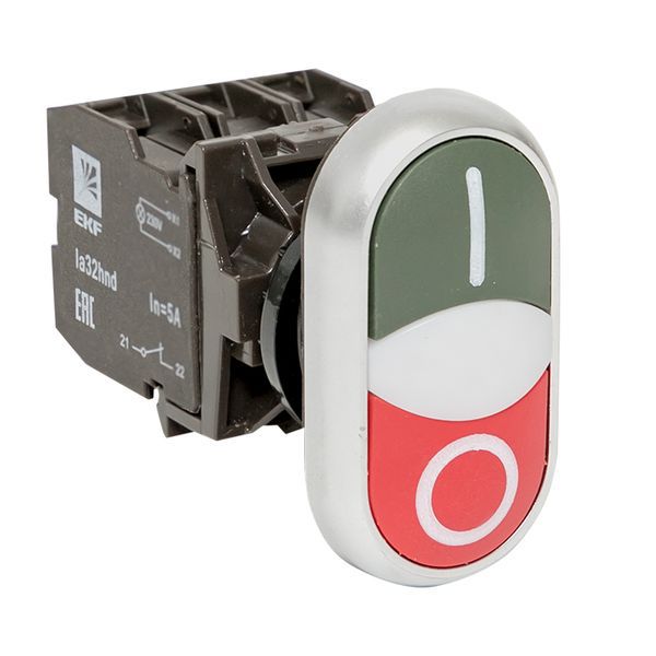  Кнопка LA32HND "Пуск-Стоп" крас./зел. с подсветкой 24В DC NO+NC EKF la32hnd-24 фото в каталоге от BTSprom.by