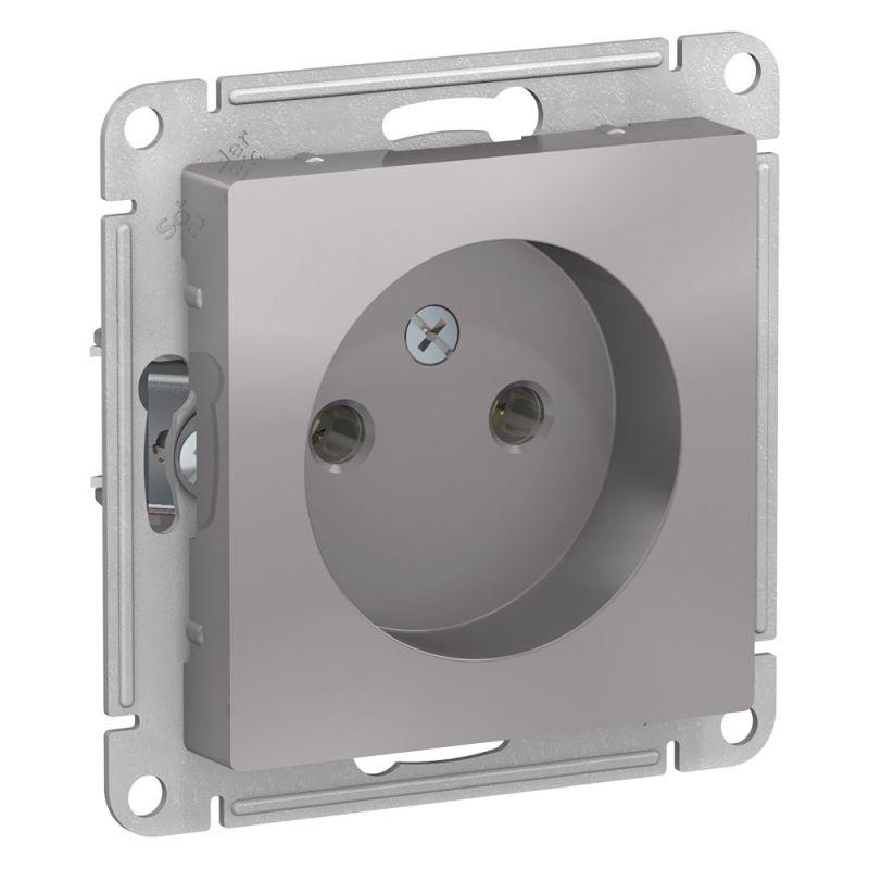 розетка 1-м сп atlasdesign 16а ip20 без заземл. без защ. шторок механизм алюм. se atn000341 от BTSprom.by