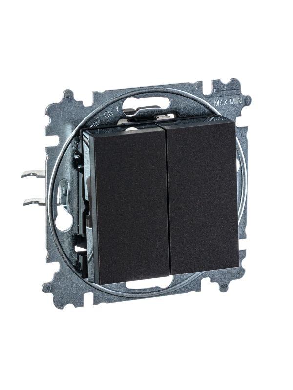  Переключатель 2-кл. СП Levit IP20 антрацит/дым. черн. ABB 2CHH595245A6063 фото в каталоге от BTSprom.by