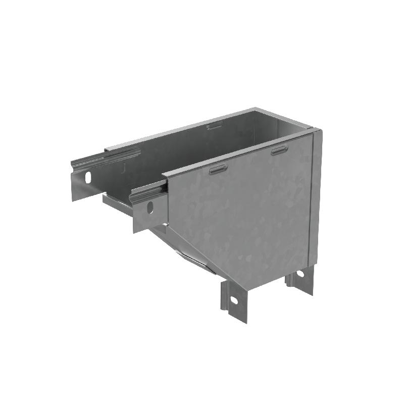 Угол для лотка вертикальный внешний правый с разворотом трассы на 90град. 300х50 "ПЛЮС" VLPDplus90-50-300-R INOX304 КМ PL6018 от BTSprom.by