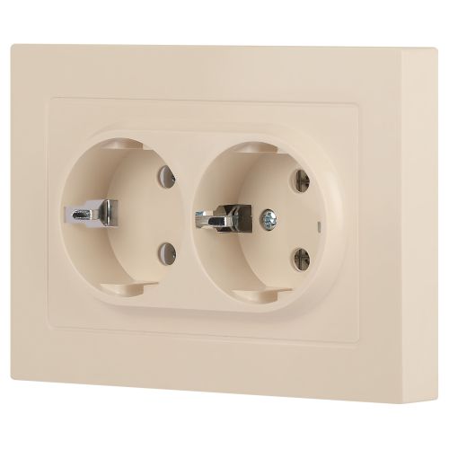  Розетка 2-м СП Accent 6-205-02 16А IP20 250В 2P+E Schuko AL/CU сл. кость Intro Б0063489 фото в каталоге от BTSprom.by