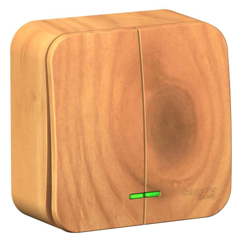 выключатель 2-кл. оп blanca 10а ip20 (сх. 5) 250в с подсветкой ясень se blnva105105 от BTSprom.by