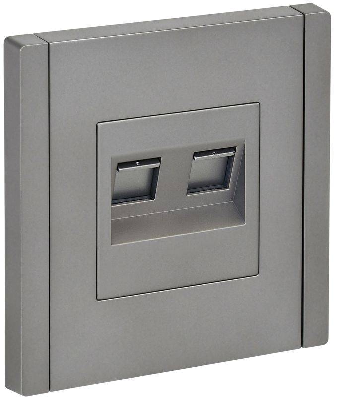 розетка компьютерная 2-м rj45 кат.6 forte&piano fp534 сталь iek fp-k20-2-k46 от BTSprom.by