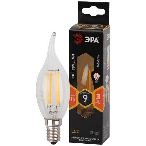 лампа светодиодная филаментная f-led bxs-9w-827-e14 bxs 9вт свеча на ветру e14 тепл. бел. эра б0047003 от BTSprom.by