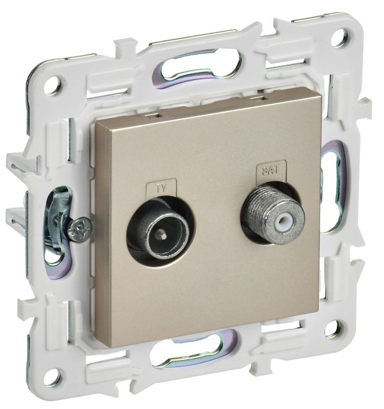 розетка двойная tv+sat skandy sk-a13sh шампань iek sk-af20-o-k37 от BTSprom.by