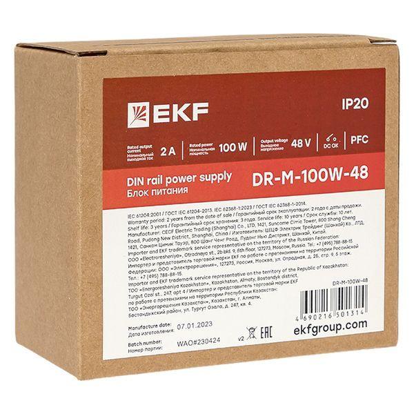  Блок питания на DIN-рейку 100Вт Uвх ~ 220В AC m Uвых - 48В DC постоянного тока EKF DR-M-100W-48 фото в каталоге от BTSprom.by
