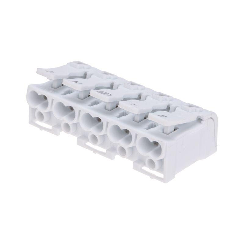  Клемма пружинная соединительная КСП 5-полюсная с монтажными ножками (уп.50шт) Rexant 07-6217-1 фото в каталоге от BTSprom.by