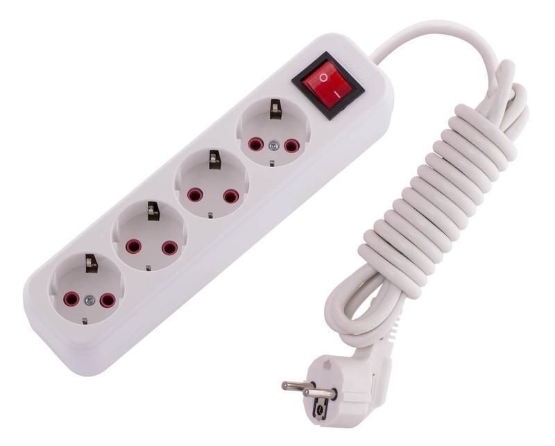 удлинитель 4х3м с заземл. 16а ip20 lila с выкл. lezard 720-0403-402 от BTSprom.by