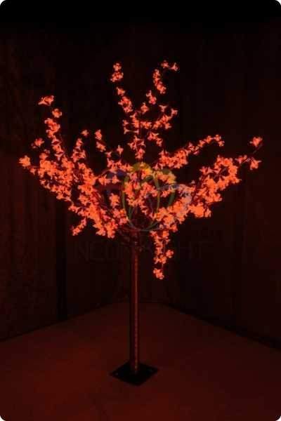 светодиодное дерево 'сакура', высота 1,5 м, диаметр кроны 1,3м, красные диоды, ip 44, понижающий трансформатор в комплекте, neon-night от BTSprom.by
