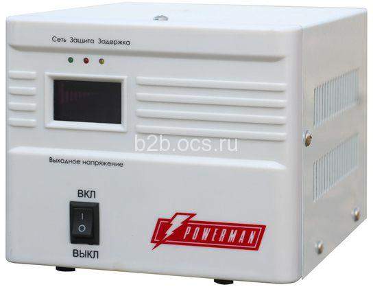 стабилизатор avs 1000a ступенчатый регулятор 1000в.а/550вт 160-260в макс. входной ток 7а 1 евророзетка ip-20 напольный 190ммх150ммх130мм 2.87кг powerman 1000446360 от BTSprom.by