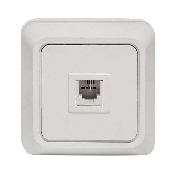  Розетка телефонная 1-м ОП Рим бел. EKF ENT01-034-10 фото в каталоге от BTSprom.by