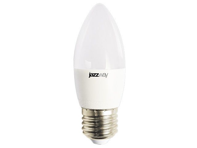 лампа светодиодная c37 свеча 8вт pled-lx 220-240в е27 5000к jazzway (60 вт  аналог лампы накаливания, 640лм,холодный) 5028562 от BTSprom.by