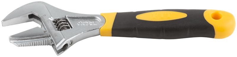  Ключ разводной "Техно" CrV узкие+переставная губки шкала увеличен. захват прорезин. ручка 200мм 40мм FIT 70189 фото в каталоге от BTSprom.by