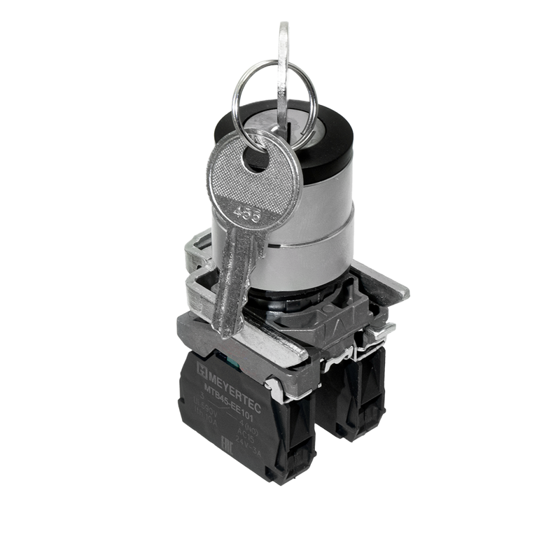 переключатель с ключом на 3 положения с фиксацией 1 выемка в центре 2no ip65 металл mtb4-bg33 овен 137152 от BTSprom.by