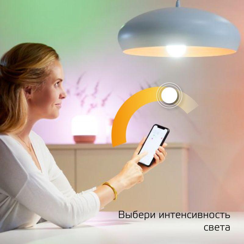 Лампа светодиодная умная Smart Home 5Вт свеча 2700К тепл. бел. E14 470лм диммир. управление по Wi-Fi GAUSS 1100112 фото в каталоге от BTSprom.by