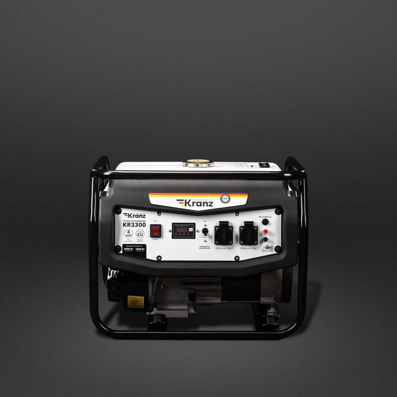  Генератор бензиновый KR3300 3.3кВт 230В 15л ручной стартер KRANZ KR-16-1133 фото в каталоге от BTSprom.by