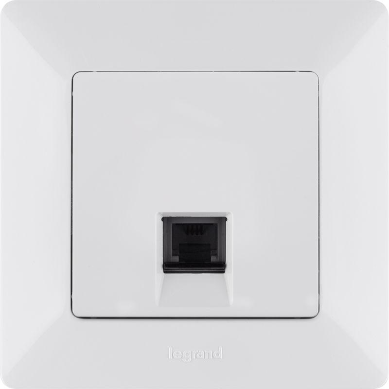  Розетка телефонная 1-м Valena Life RJ11 с лицев. панелью механизм бел. Leg 753438 фото в каталоге от BTSprom.by