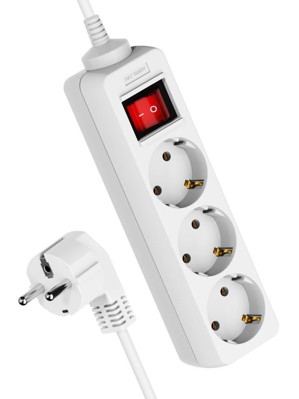 удлинитель 3х5м с заземл. 16а ip20 пвс 3х1 с выкл. космос yksm5m-3g-z-v(k) от BTSprom.by