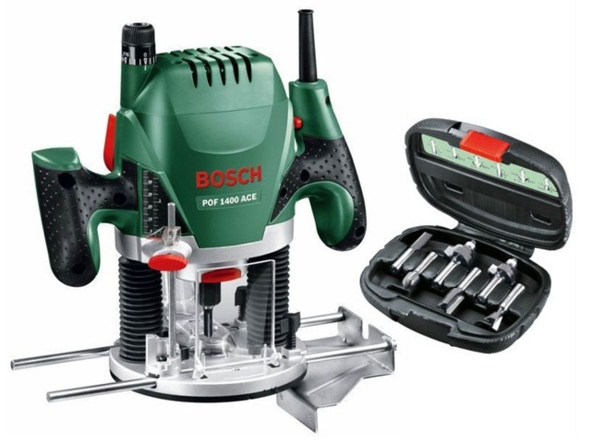 фрезер вертикальный bosch pof 1400 aсe в чем. + набор фрез (1400 вт, цанга 6/8 мм, 28000 об/мин, регул. об.) 060326c801 от BTSprom.by