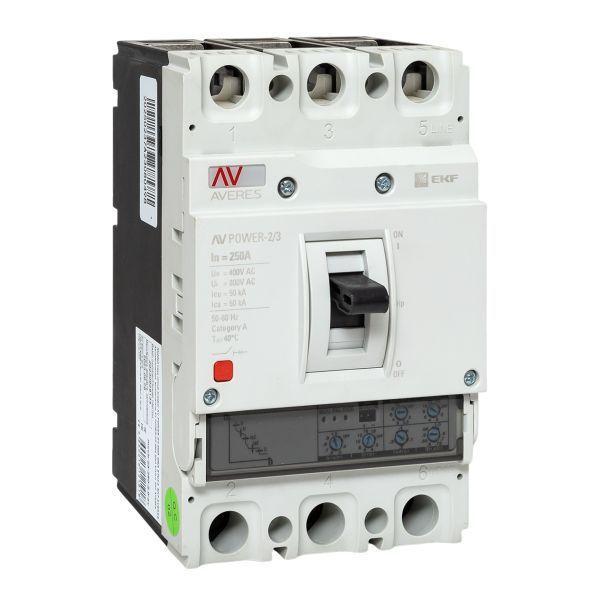 выключатель автоматический 3п 250а 50ка av power-2/3 etu2.0 averes ekf mccb-23-250-2.0-av от BTSprom.by