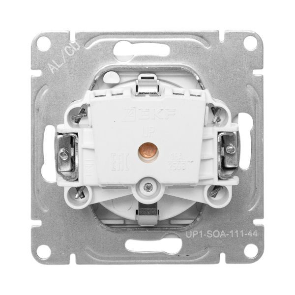  Розетка СП Эпика 16А IP44 с заземл. защ. шторки с крышкой механизм алюм. EKF UP1-SOA-111-44 фото в каталоге от BTSprom.by