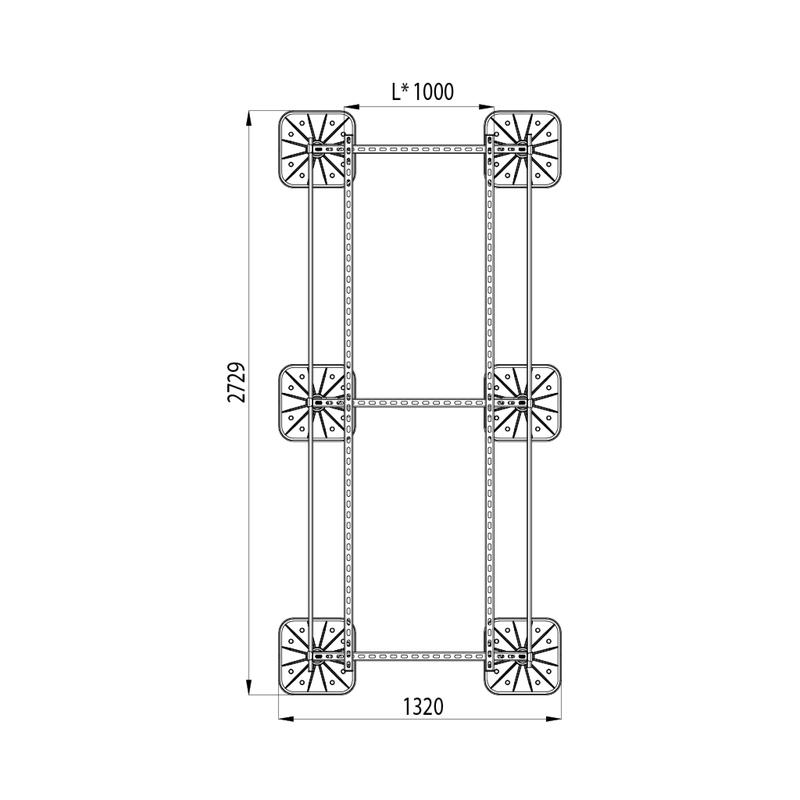  Конструкция опорная для установки оборудования TECHNORAPTOR FOOT 1000х2500 HD КМ TR0212 фото в каталоге от BTSprom.by
